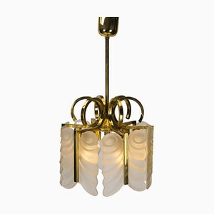 Brass and Glass Pendant Lamp by Carl Fagerlund for Orrefors, 1960s