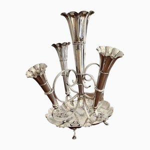 Epergne antica vittoriana placcata in argento, 1891