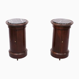 Tables de Chevet Cylindriques, Angleterre, 1880s, Set de 2