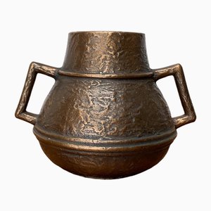 Vase Brutaliste Mid-Century en Bronze