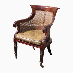 Antiker William IV Bergere Stuhl aus Mahagoni