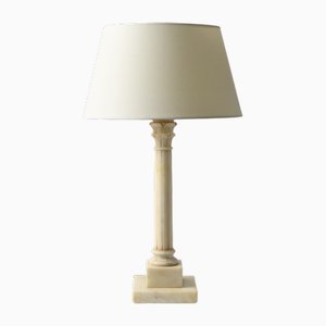 Alabaster Column Table Lamp from G. Bessi Volterra, 1950s