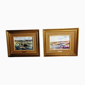 Ricardo Roca, Landscapes of Spain, 1920s, Paintings, Framed, Set of 2