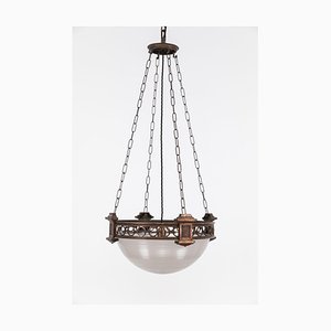 Holophane Deckenlampe aus Bronze, 1920er