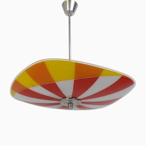 Lampe à Suspension Mid-Century en Verre de Napako, 1950s