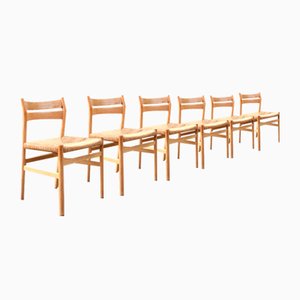 Model BM1 Dining Oak Chairs by Børge Mogensen for C.M. Madsens, 1950s, Set of 6
