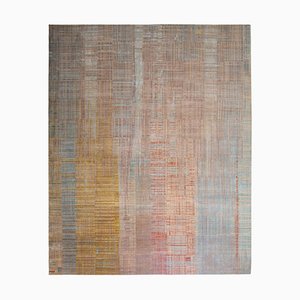 Hand-Knotted Silk and Wool Rug