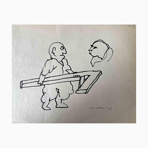 Mino Maccari, Figure, Disegno a china, anni '60