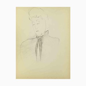 Flor David, Sketch for a Portrait, Drawing on Paper, Mid 20th Century