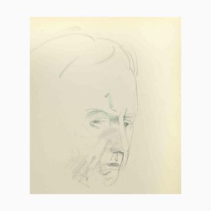 Flor David, Esquisse pour un Portrait, Dessin sur Papier, Milieu du 20e Siècle
