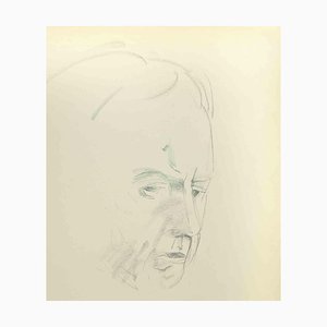 Flor David, Sketch for a Portrait, Drawing on Paper, Mid 20th Century