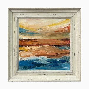 Angela Wakefield, Expressive Abstract Seascape Landscape Painting by British Artist, 2022