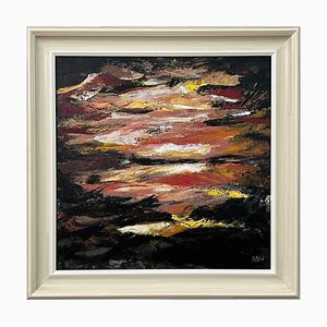 Angela Wakefield, Arte de paisaje abstracto impresionista oscuro de artista británico, 2023