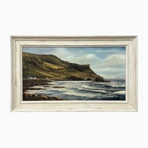 O'Hara, Atlantic Ocean Shoreline on Causeway Coast in North Ireland, 1980, Painting, Framed
