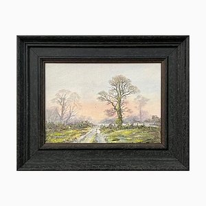 Wyn Appleford, Farm Track in Wooded Landscape, 1985, óleo sobre lienzo, enmarcado