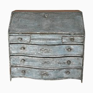 Grau lackierter Mid-19th Klapp Schrank in Shabby-Optik, 1850er