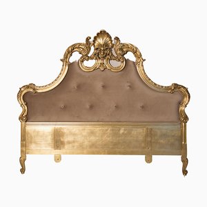 Bed in Linden in Hand in Hand Carved Gold Leaf, 1850s