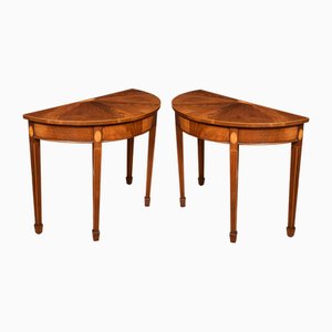 Inlaid Hall Tables, 1890s, Set of 2