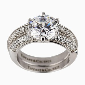 Double Silver Ring with Brilliant Cut Zircons