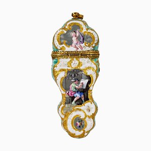 18th Century English Painted Porcelain Case with Gold