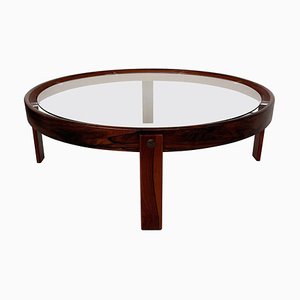 Mid-Century Modern Wooden and Glass Coffee Table, 1970s
