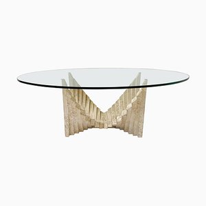 Mid-Century Sculptural Travertine Coffee Table, Italy, 1970s