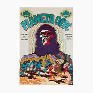 Poster del film Il pianeta delle scimmie di Vratislav Hlavaty, Repubblica Ceca, anni '70