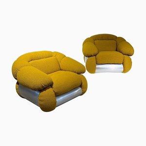 Yellow Piazzesi Easy Chairs, 1960s, Set of 2