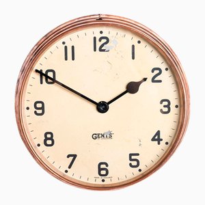 Horloge d'Usine Vintage Industrielle en Cuivre par Gents of Leicester
