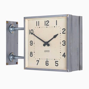Double Sided Square Wall Mounted Clock by Gents of Leicester