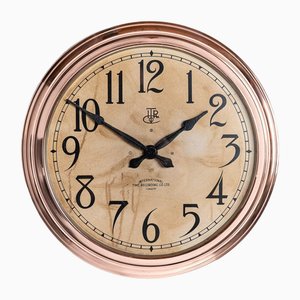 Grande Horloge d'Usine en Cuivre par International Time Recording Co LTD