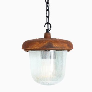 Large Industrial Rusted Pendant Light