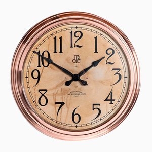Large Copper Factory Clock by International Time Recording Co LTD