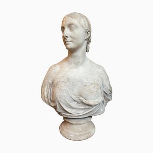 William Behnes, Buste de Femme Statuaire Classique, 1850, Marbre