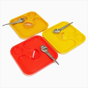 Set di tavolozze da festa e Spork di Amboss, Austria, anni '70, set di 6