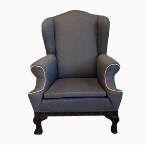 Fauteuil Vintage en Tissu Gris