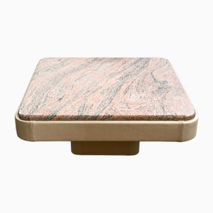 DS-3011 Coffee Table in Red Granite and Leather from De Sede, 1970s
