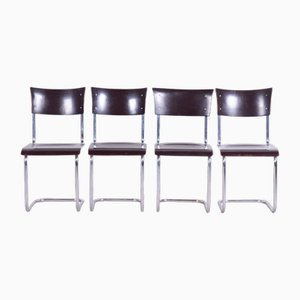 Chaises Bauhaus par Mart Stam pour Slezak, République Tchèque, 1930, Set de 4