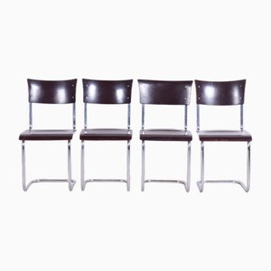 Czech Bauhaus Chairs by Mart Stam for Slezak, 1930, Set of 4