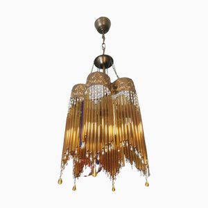 Vintage Ceiling Lamps in Brass and Glass