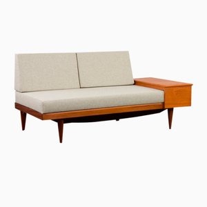 Svane Teak Daybed in Light Beige Natural Fabric by Igmar Relling from Ekornes, Norway, 1960s