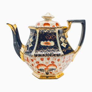 Antike englische viktorianische Keramik Teekanne mit Imari Muster, 1900