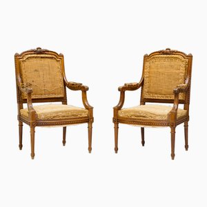 Set of Walnut Armchairs