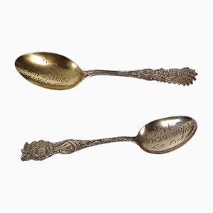 Spoons in American Silver, 20th Century, Set of 2
