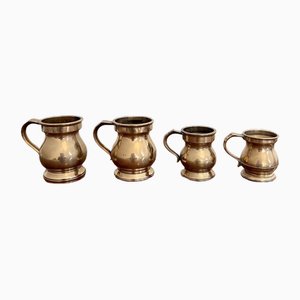 Antique Victorian Bell Shaped Tankards, 1880s, Set of 4