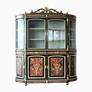 Credenza con vetrina Boulle a quattro ante, anni '90