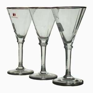 Vintage Italian Murano Glass Flutes by Carlo Moretti, Set of 3