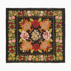 Schwarzer Vintage Kelim Teppich aus Moldawien, 1940er