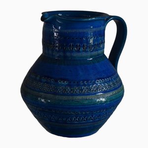 Jarra Rimini de cerámica en azul de Aldo Londi para Flavia Bitossi