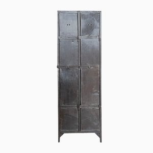 Double Door Industrial Cloakroom in Raw Metal, 1930s